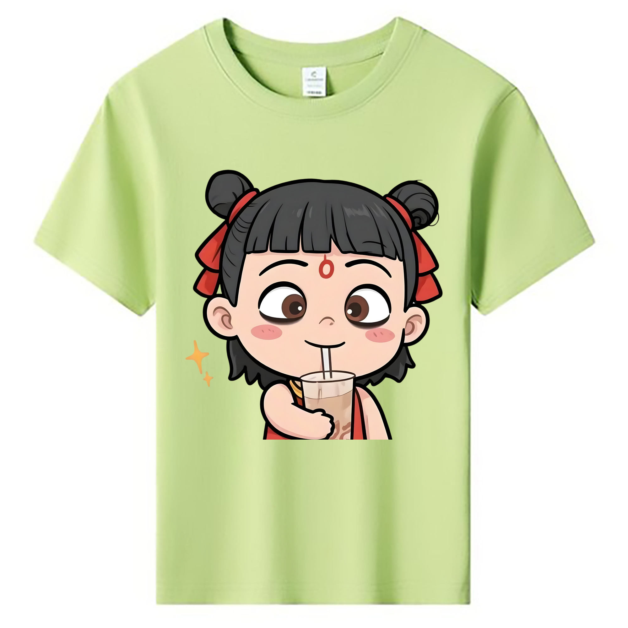 （画像用） Ne Zha 2 ナタ 魔童の大暴れ 綿100％キッズTシャツ（フロントプリント）